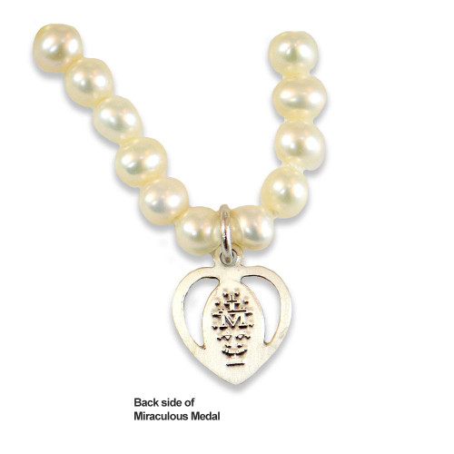 Detail of the Pearl Necklace with Miraculous Medal