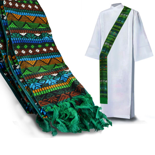 SA-42 Green Tapestry Deacon Stole