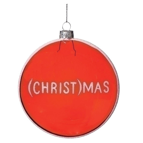 (Christ)Mas Ornament is red glass