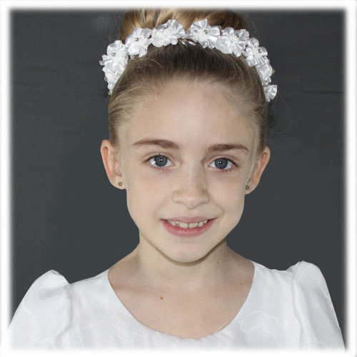 Communion Veil Ribbon Edge headdress first Holy Communion outfit tulle –  Strasburg Children