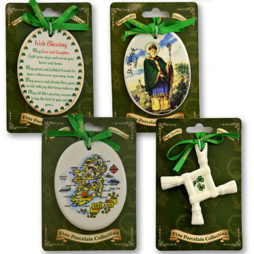 Porcelain Irish Hanging Ornaments - Sold Separately