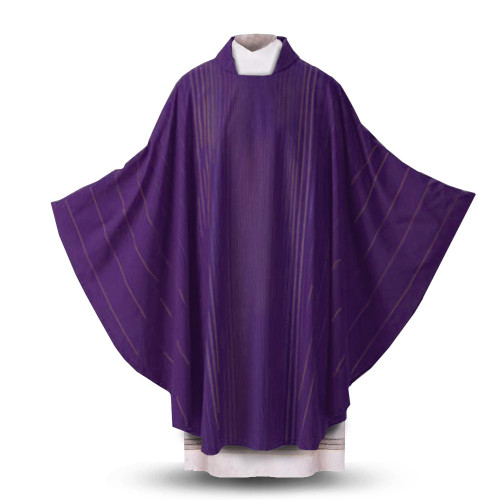 01.14 Purple Chasuble in Rayada from Sorgente