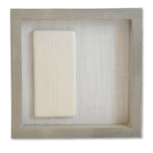 Unwavering Faith Wall Art with white ceramic cross design