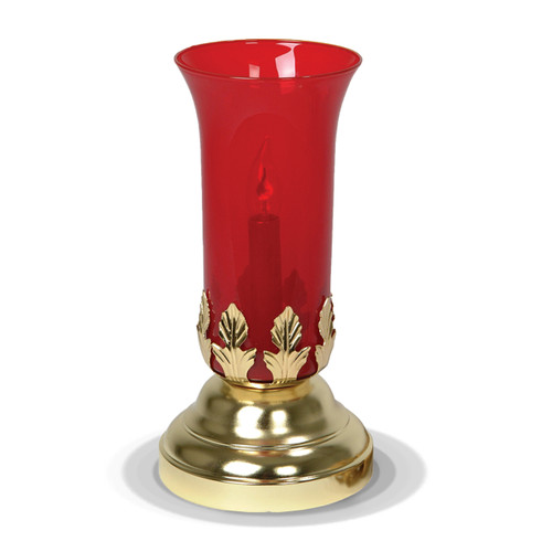 K296-E Electrified Sanctuary Lamp with Brass Plated Base