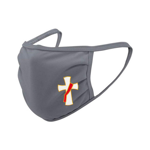 Gray Face Mask with Embroidered Deacon Emblem