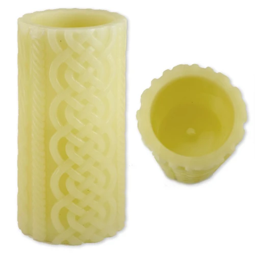 Image of a wax LED Irish Aran Candle that is battery operated