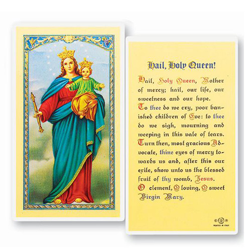 Hail Holy Queen Holy Card front and back