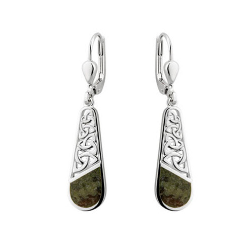 Connemara Marble Trinity Knot Earrings