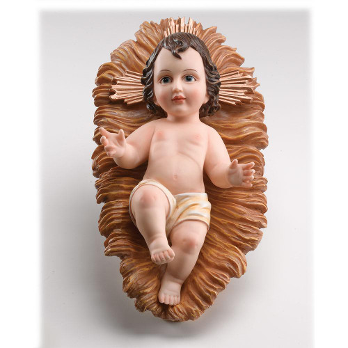 8" Infant Jesus with manger