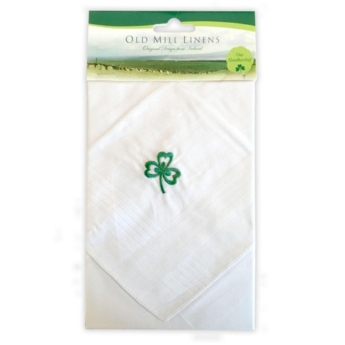 Men's Handkerchief with Green Shamrock