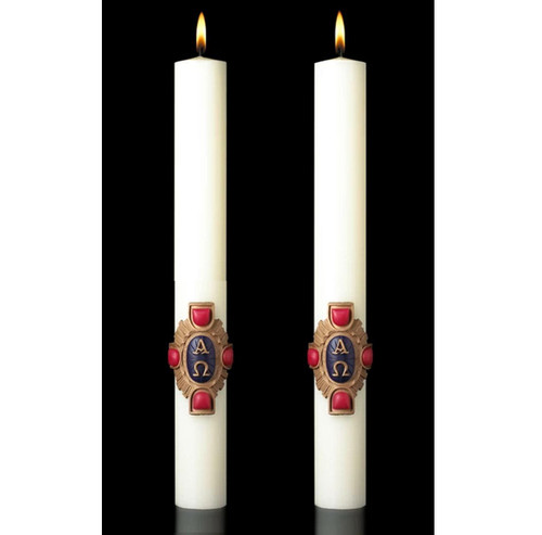 Christ Victorious Complementing Candles Pair