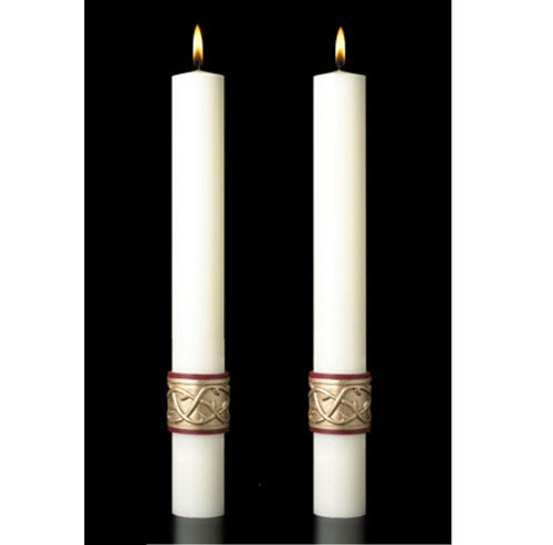 Sacred Heart Complementing Altar Candles Pair