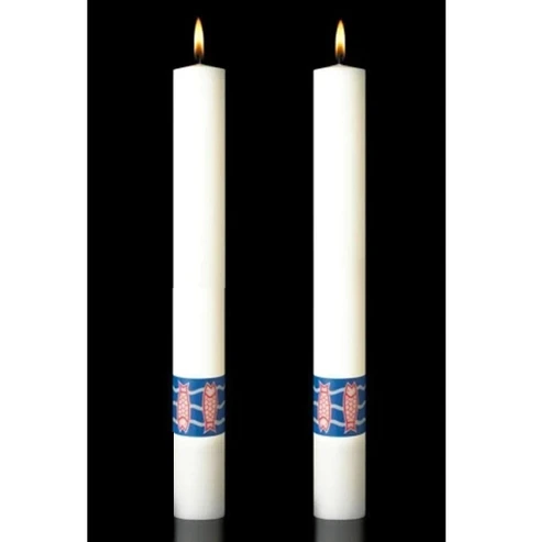 Benedictine Complementing Altar Candles Pair