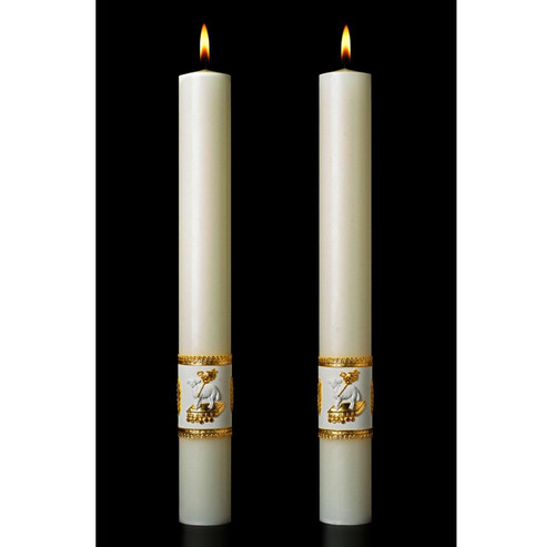 Ornamented Complementing Altar Candles