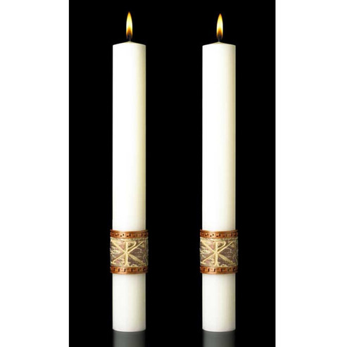 Luke 24 Complementing Altar Candles Pair