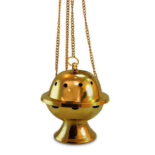 10-781 Brass Chapel Censer with Chains