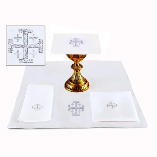 LT278 Jerusalem Cross Altar Linen Set of  4