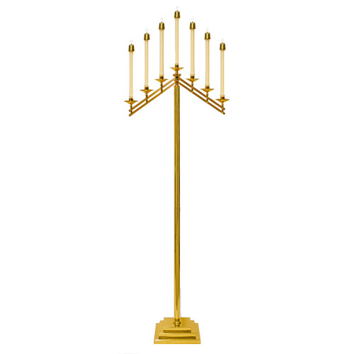 K1356 Solid Brass Floor Candelabra