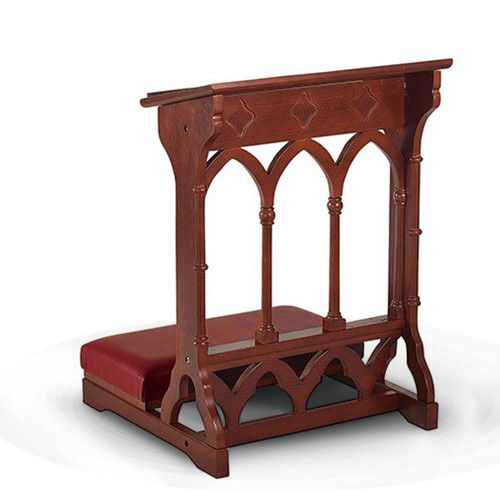 YC990 Gothic Padded Kneeler in Walnut