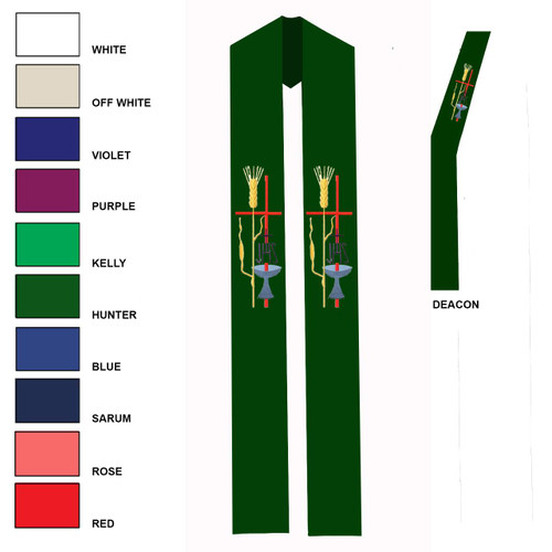 No. 60 Overlay or Deacon Stole w/10 Color Options