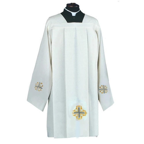 9335 Embroidered Surplice in Mixed Cotton
