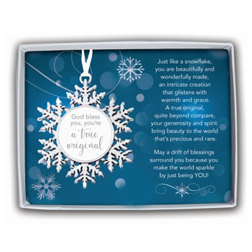 Snowflake Ornament with Verse in Box