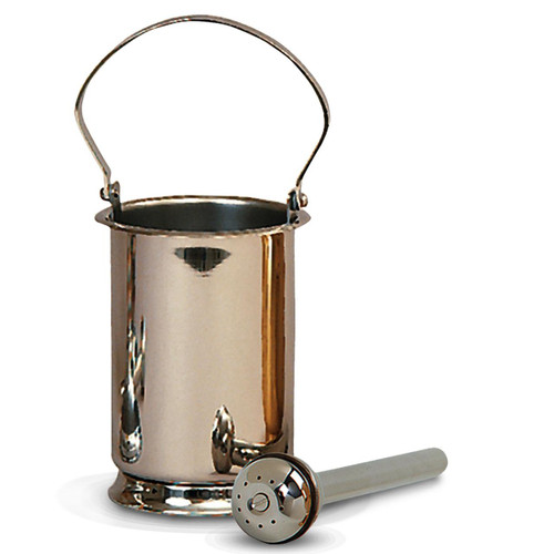 K189 Stainless-Steel Holy Water Bucket & Sprinkler