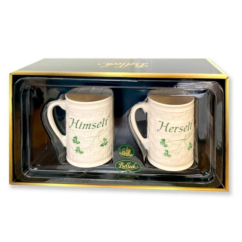 Belleek Herself & Himself Mug Set Gift Box