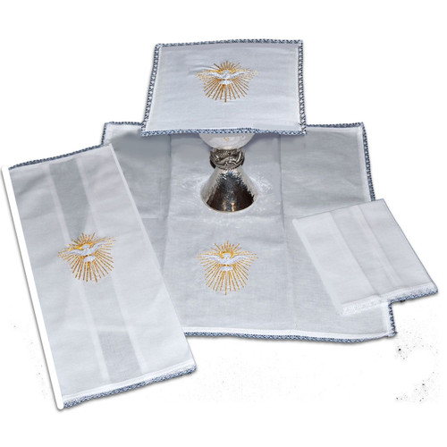 3024 Holy Spirit Altar Linen Set with Lace Edgings