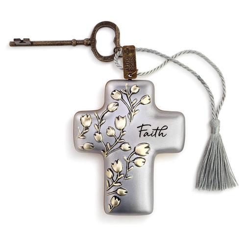 Artful Faith Cross with Floral Design