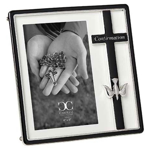 Confirmation Frame with Black Cross & Dove