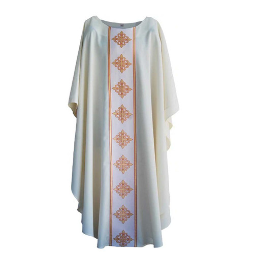 3240 Cross Design Chasuble from MDS/White