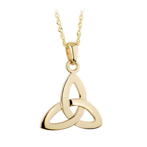 Éireloom 10K Trinity Knot Pendant on 18" 10K gold chain
