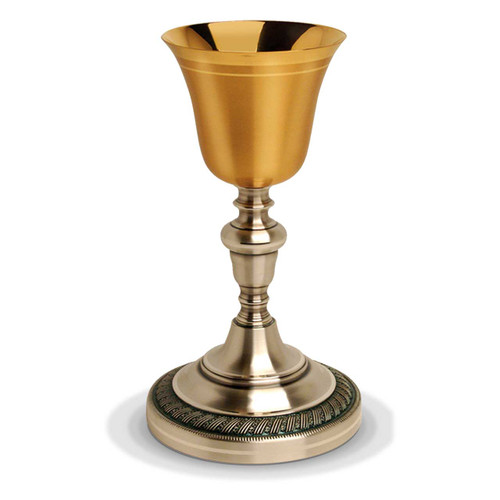 K924 Gold Plate and Silver Oxidized Chalice