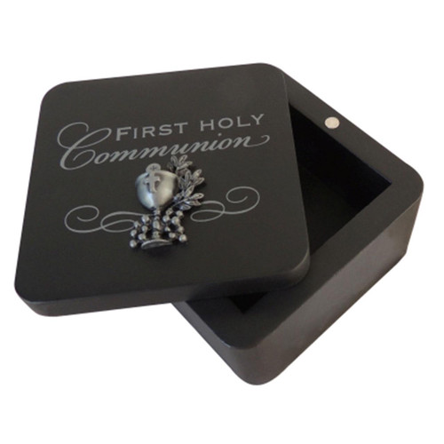First Communion Trinket Box in Black