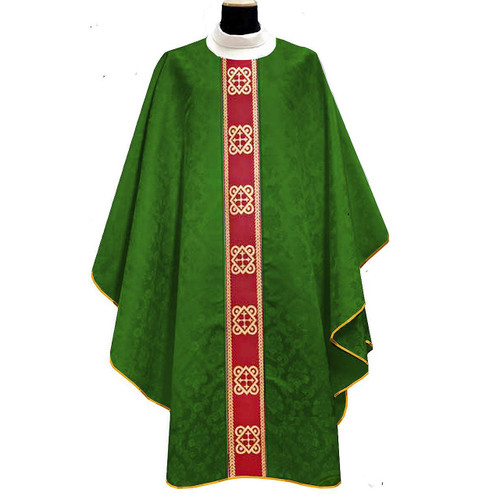 528 Chasuble in Damask-Green
