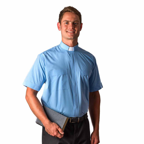2400 SS Tab Shirt in Sky Blue