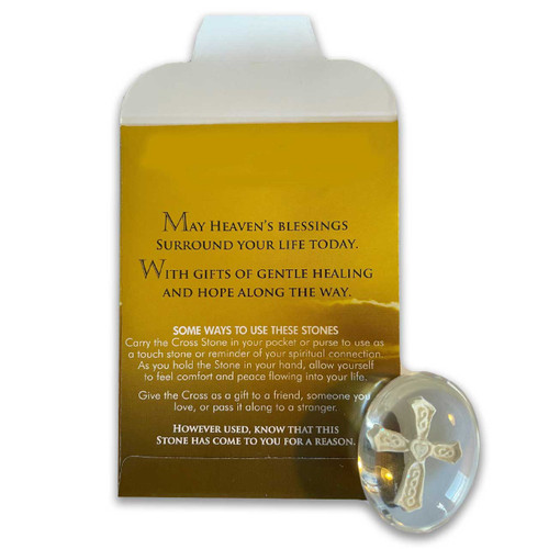 Back of the Comfort Cross Pocket Stone envelope