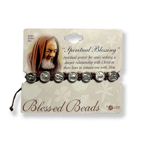 Saint Padre Pio Rosary Bracelet on Card