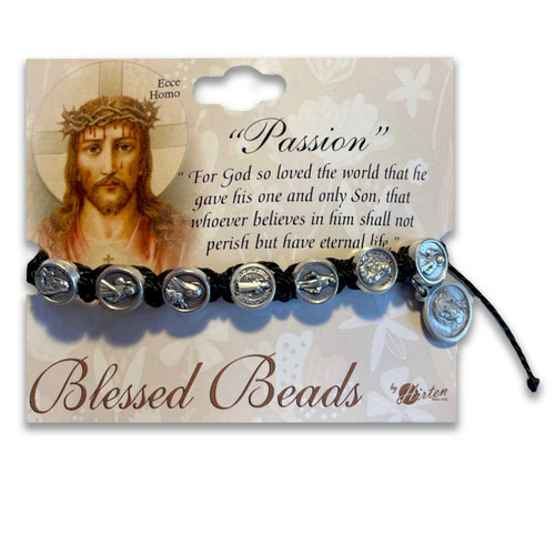Corded Saint Medal Bracelet on card