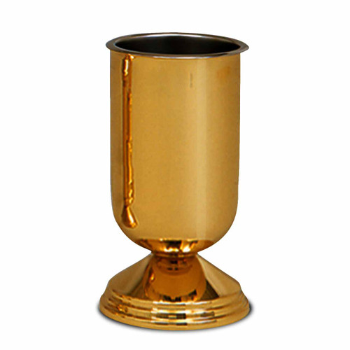 K484 Solid Brass Vase w/Stainless Steel Liner