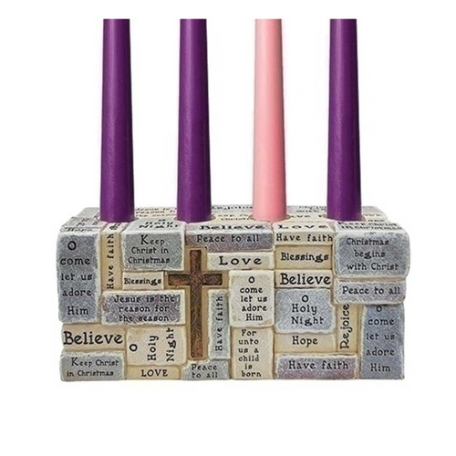 Advent Candle Holder with Words