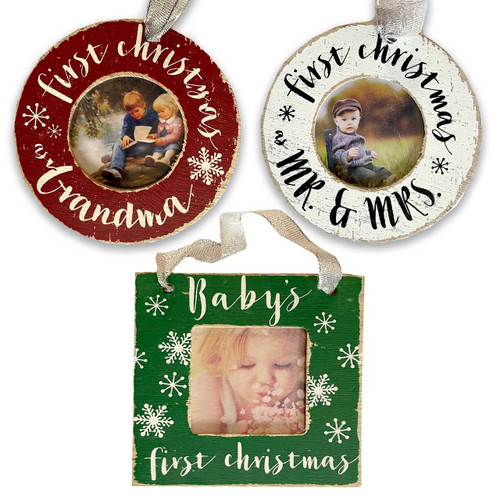 First Christmas Photo Ornament - 3 Styles with each Sold Separately