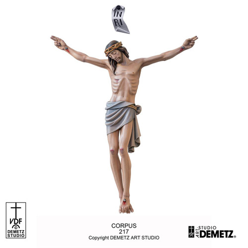 217 36" Corpus and INRI in Linden Wood from Demetz with color painted finish