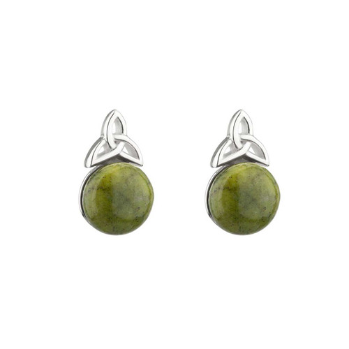 Silver Marble Trinity Knot Earrings