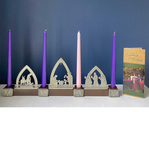 Nativity Advent Decorations with Candles and Brochure
