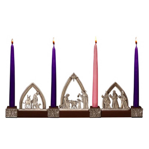 Nativity Advent Decorations with Candles