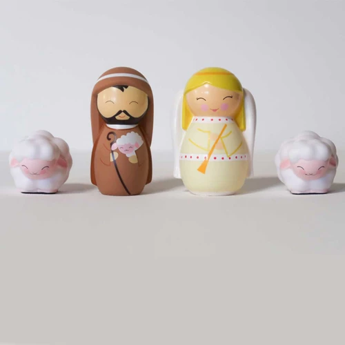 Shining Light Shepherd and Angel Nativity Playset