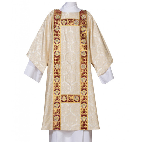 111-6133 Dalmatic in Pax Damask  White