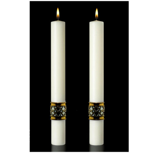 CA Merciful Lamb Eximious Paschal Candle Side Candles - see item #N24145
